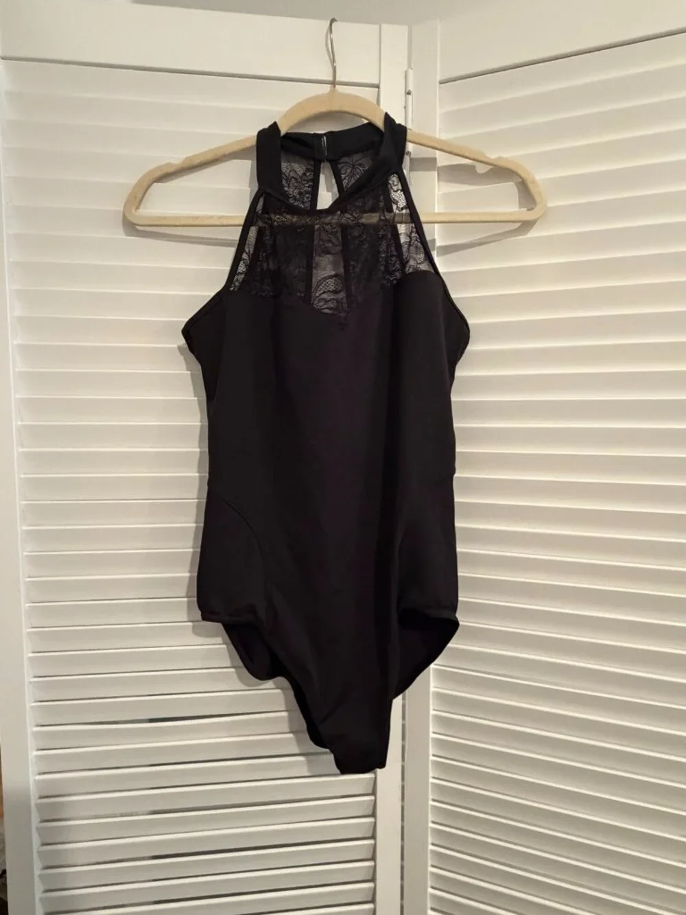 Bloch Mirella Blakc Halter Lace Leotard